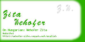 zita wehofer business card